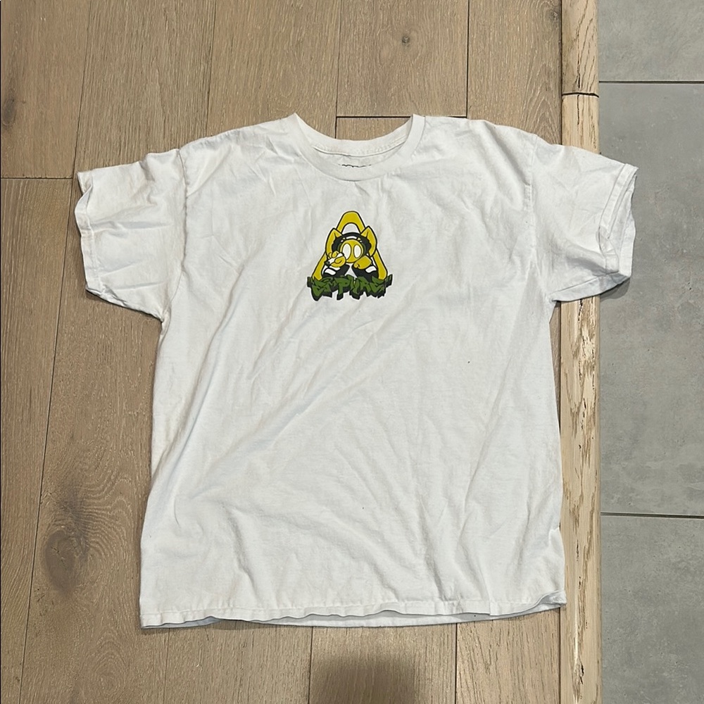 Empyre White Tee with Yellow Graphic